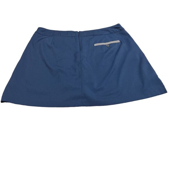 Lady Hagan Navy Blue Bon Voyage Nautical Zipper Golf Skort Size 12 - Picture 2 of 14